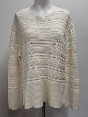 GAP Relaxed Mixed-Stitch Knit Split Hem Tunic Sweater Women's Medium Coastal